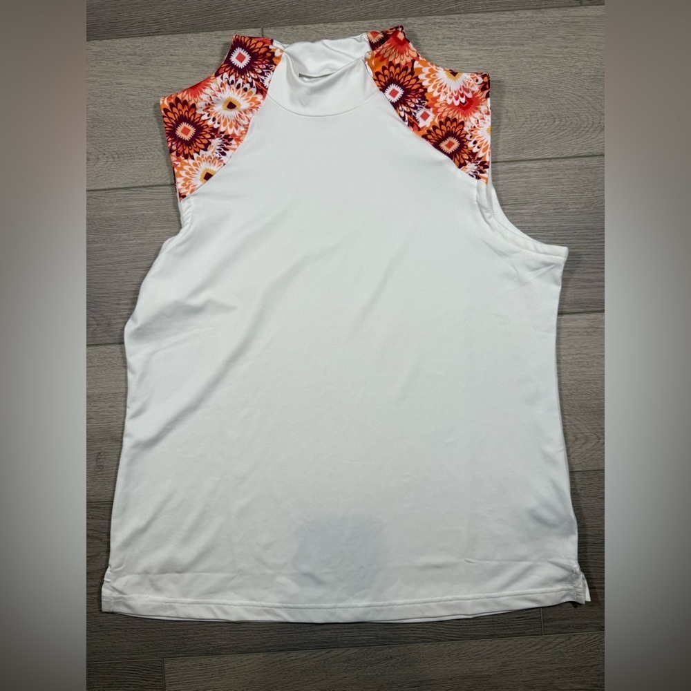 Oxford Golf large Sleeveless Polo Classic Zip Neck Wicking Antimicrobial women